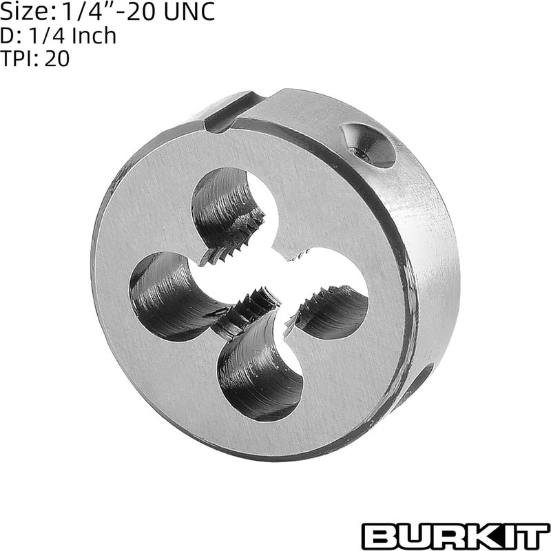 Burkit قالب خيوط دائري 1/4"-20 UNC، قالب خيوط آلة 1/4 x 20 UNC يد يمين - Image 2